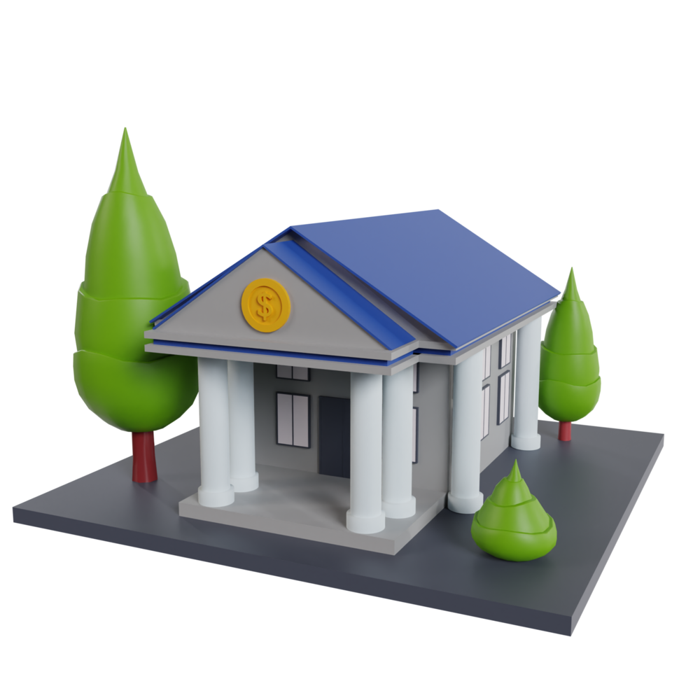 Building landmark 3D rendering clipart png