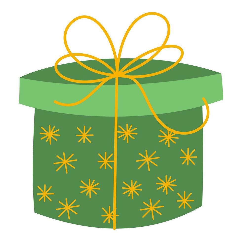 Flat Christmas Giftbox Element. Christmas Event. Vector Illustration