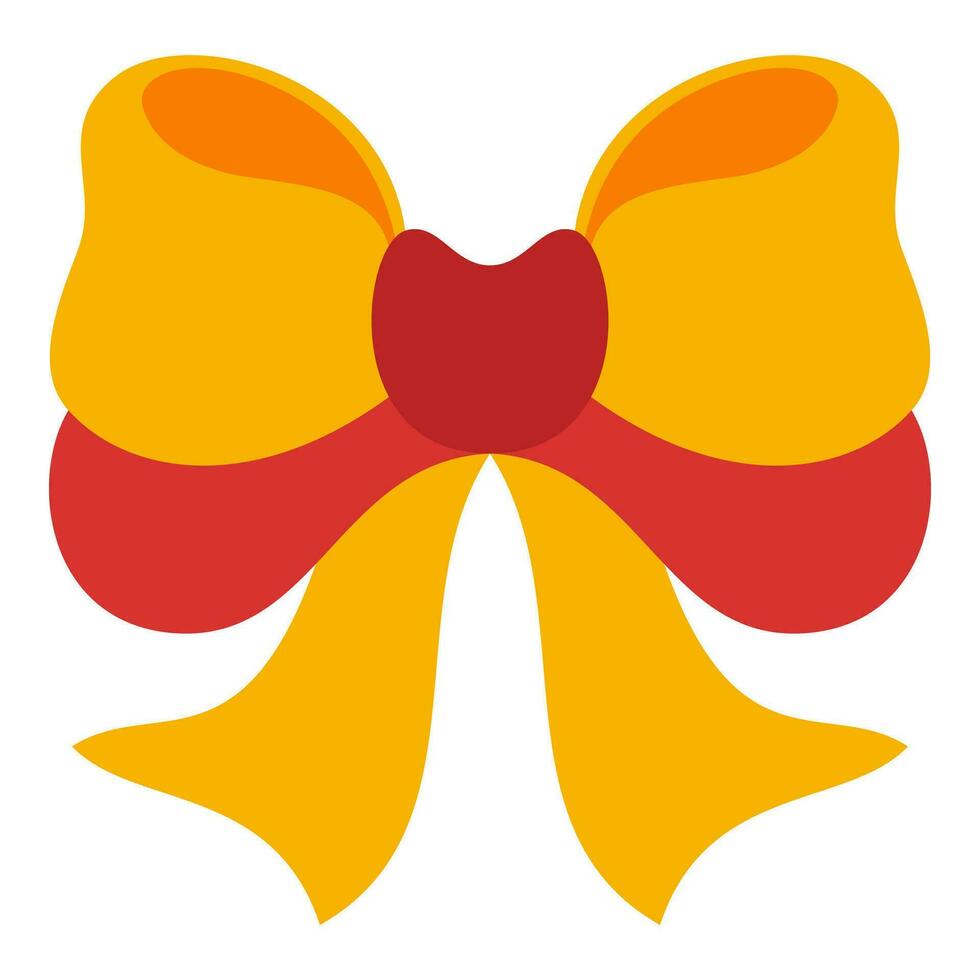 Flat Christmas Bow Element. Christmas Event. Vector Illustration
