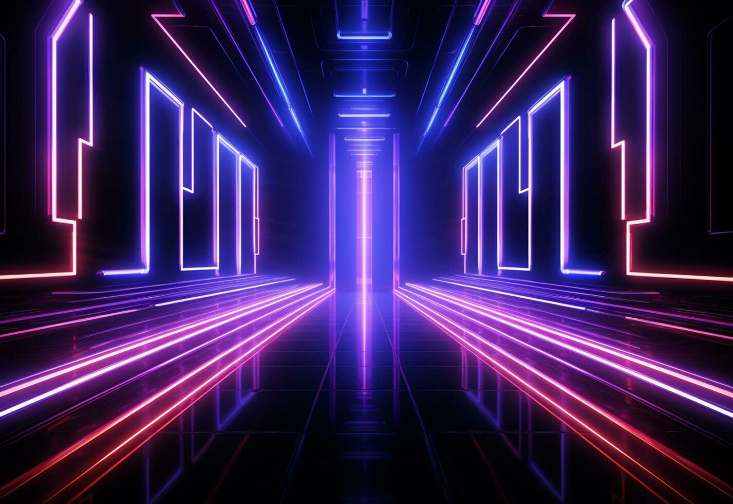 Ai Generative Neon illuminated futuristic backdrop realistic image, ultra hd, high design very detailed photo