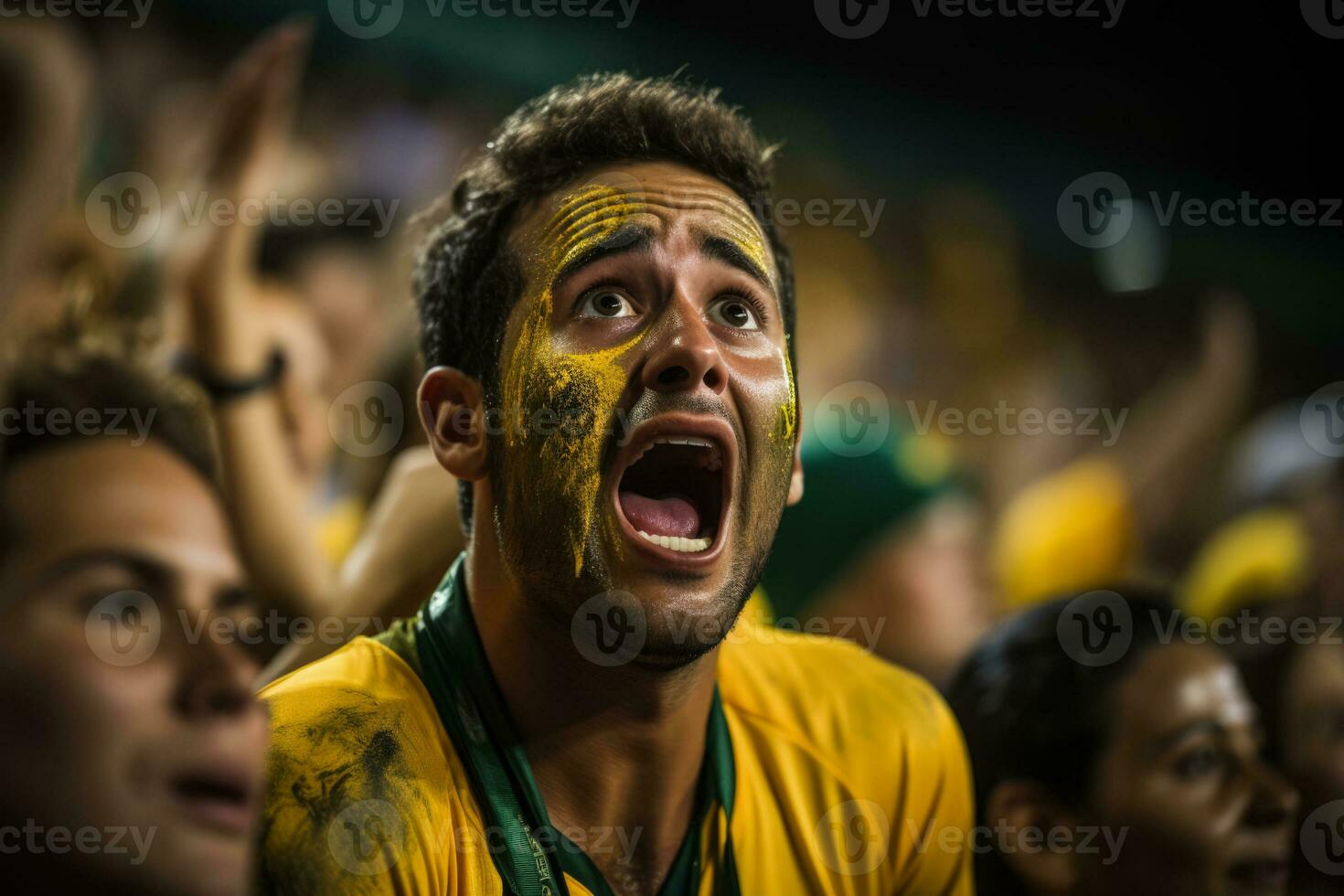 Sad Brazilian soccer fans photo