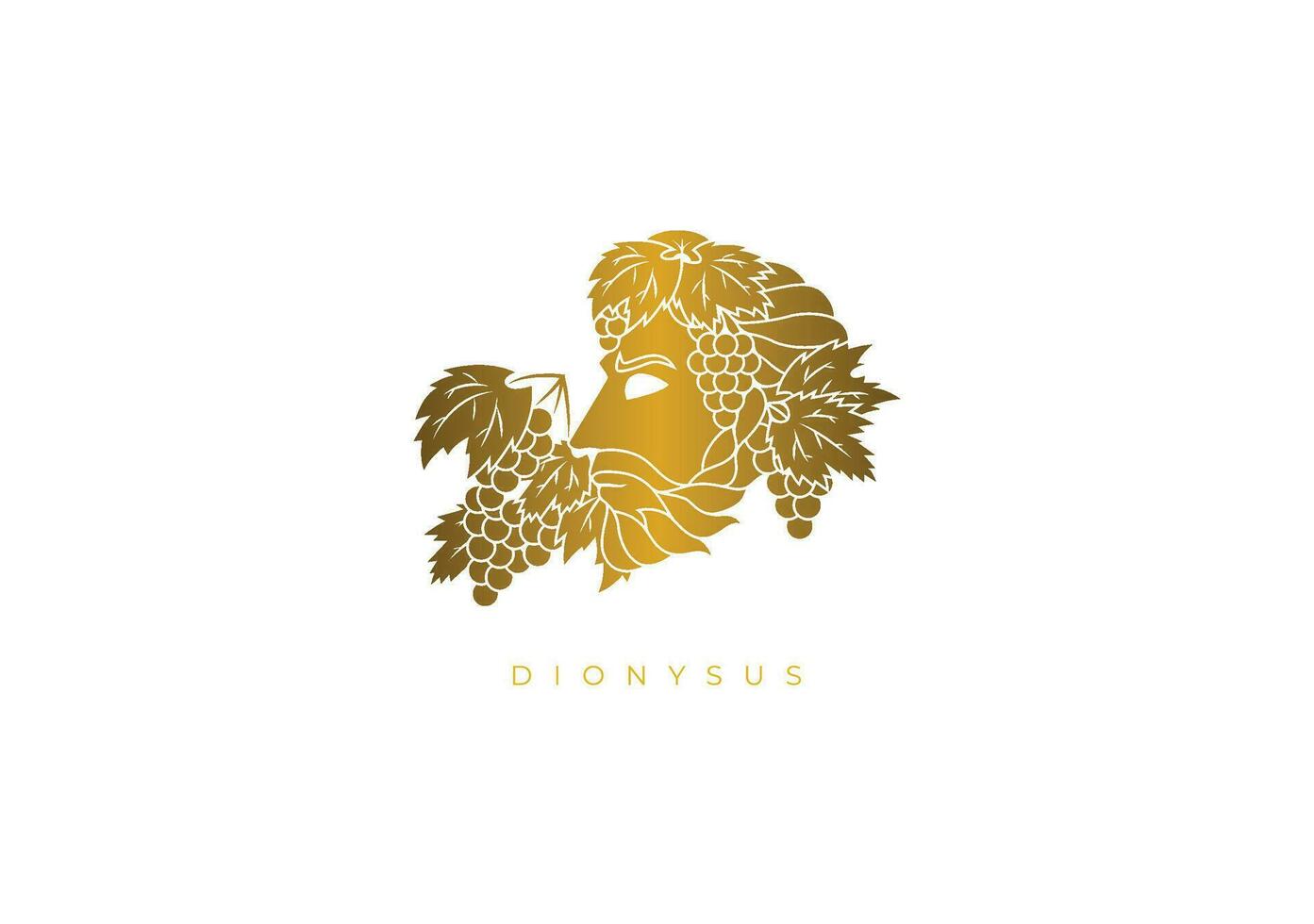 Dios de vino, dioniso logo vector