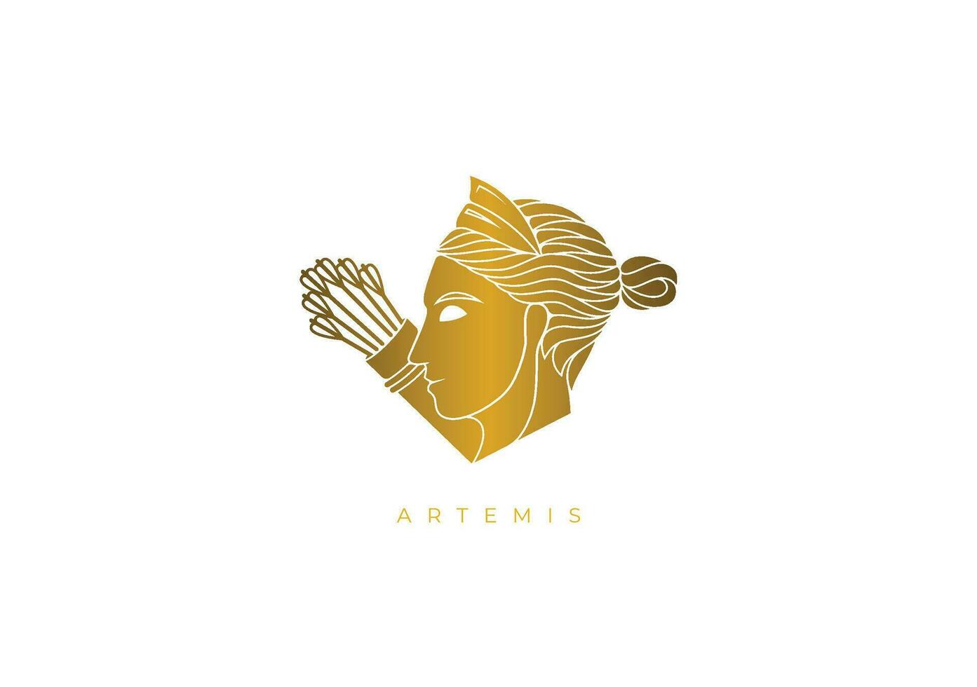 GODDESS OF HUNT, ARTEMIS LOGO vector