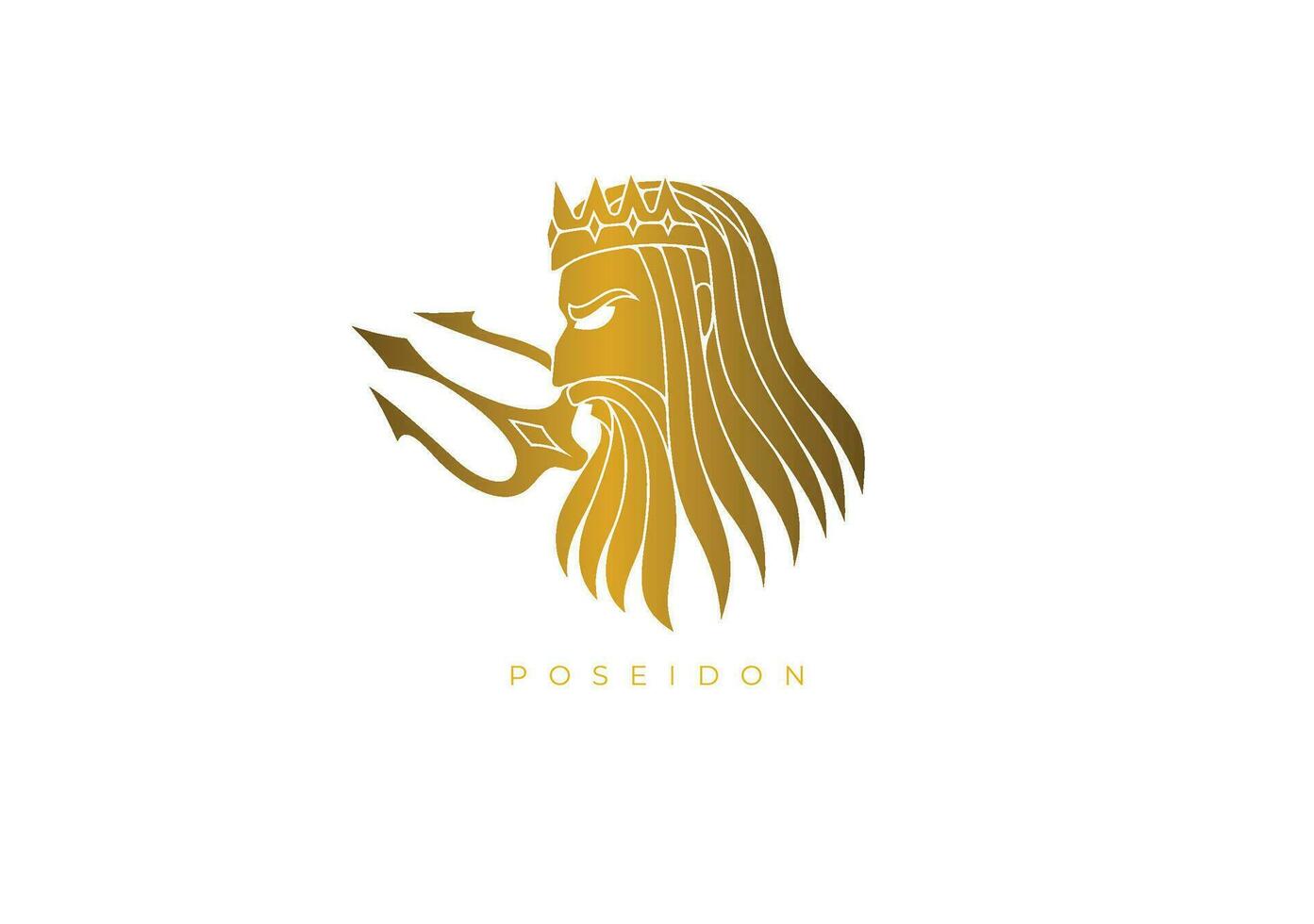 Dios de mar, Poseidón logo vector