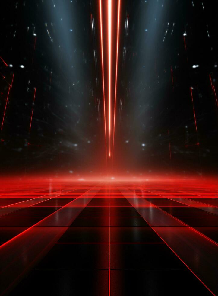 Ai generative Backdrop With Illumination Of Red Spotlights For Flyers realistic image ultra hd high design photo