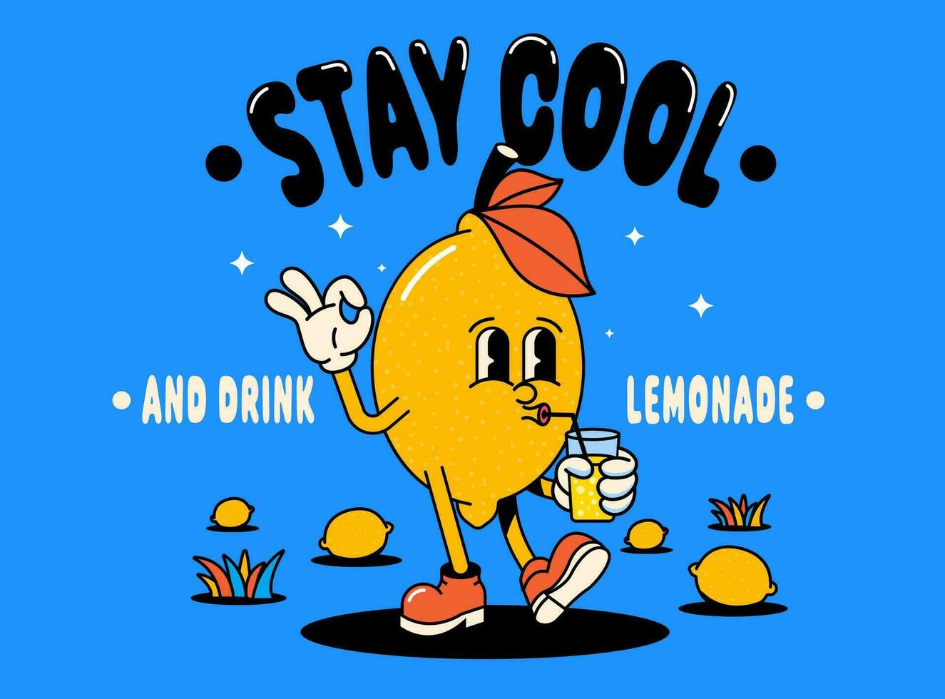 Stay cool and drink lemonade vector