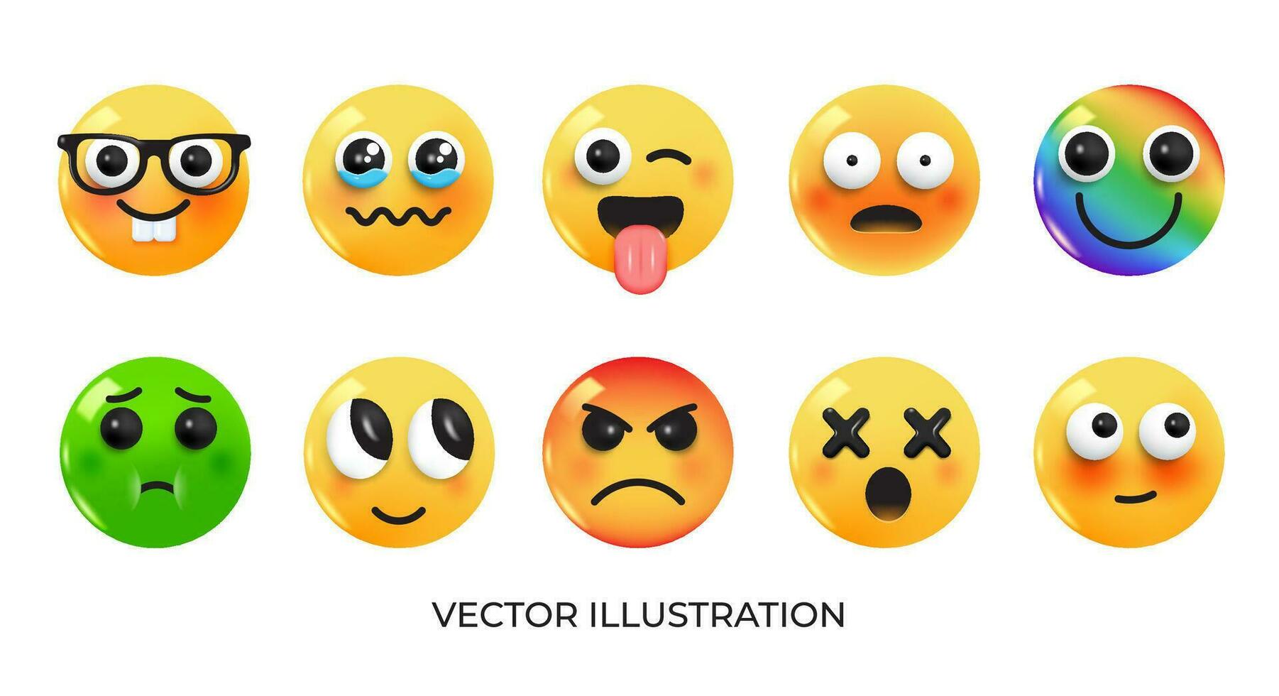 A set of emoticions with different expressions vector