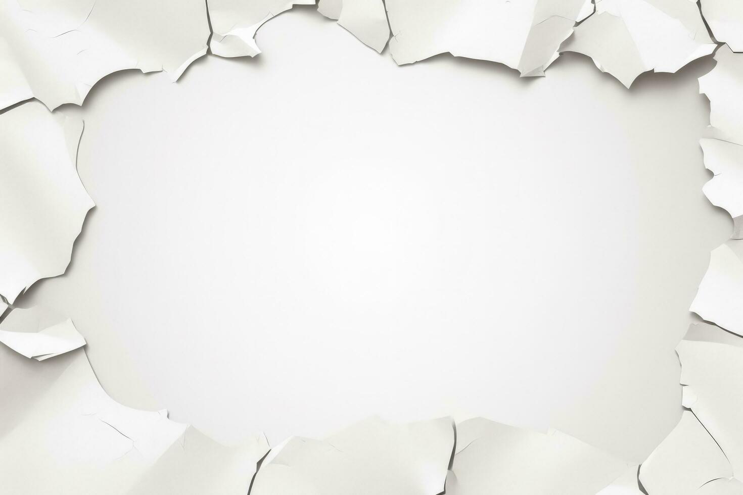 White torn paper piece design isolated on white background photo