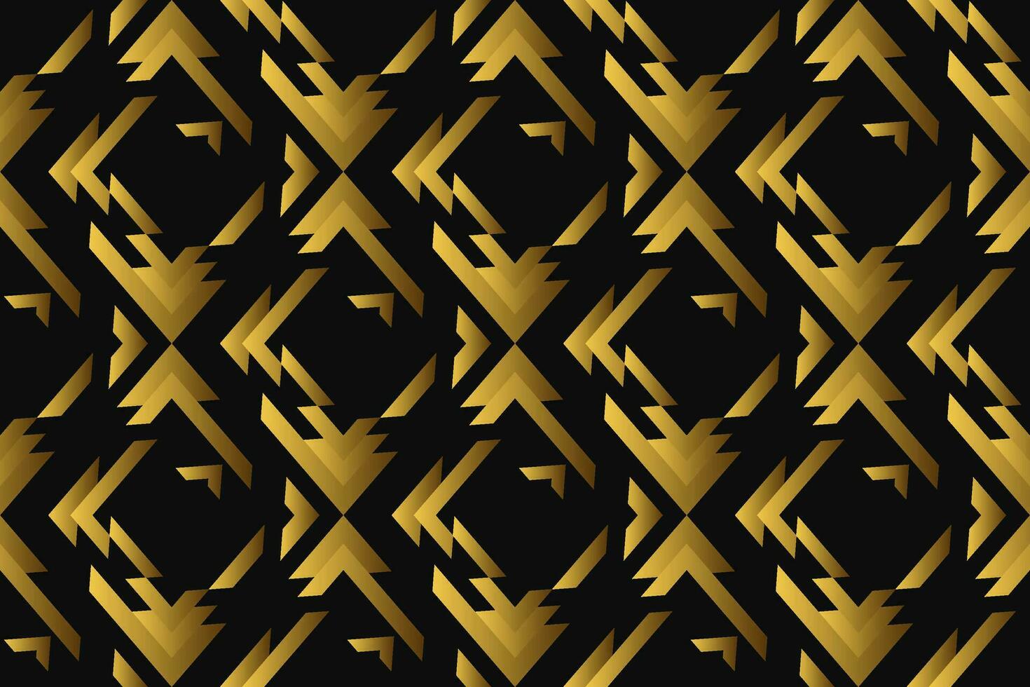 Abstract geometric pattern with lines, rhombuses a seamless vector background. black and gold texture