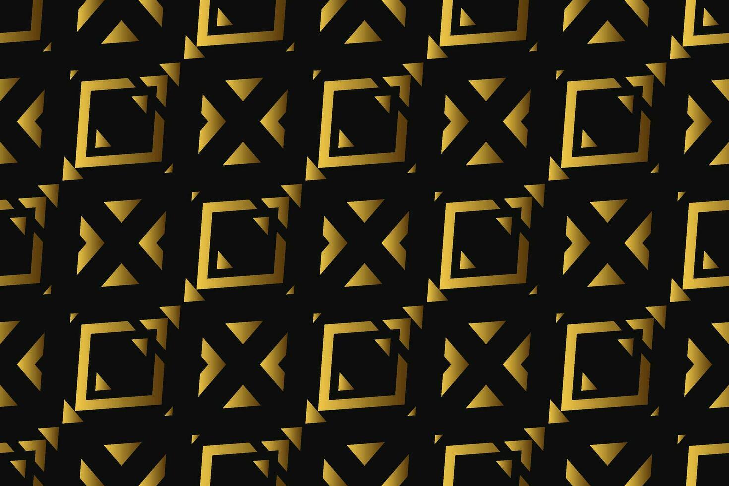 Abstract geometric pattern with lines, rhombuses a seamless vector background. black and gold texture