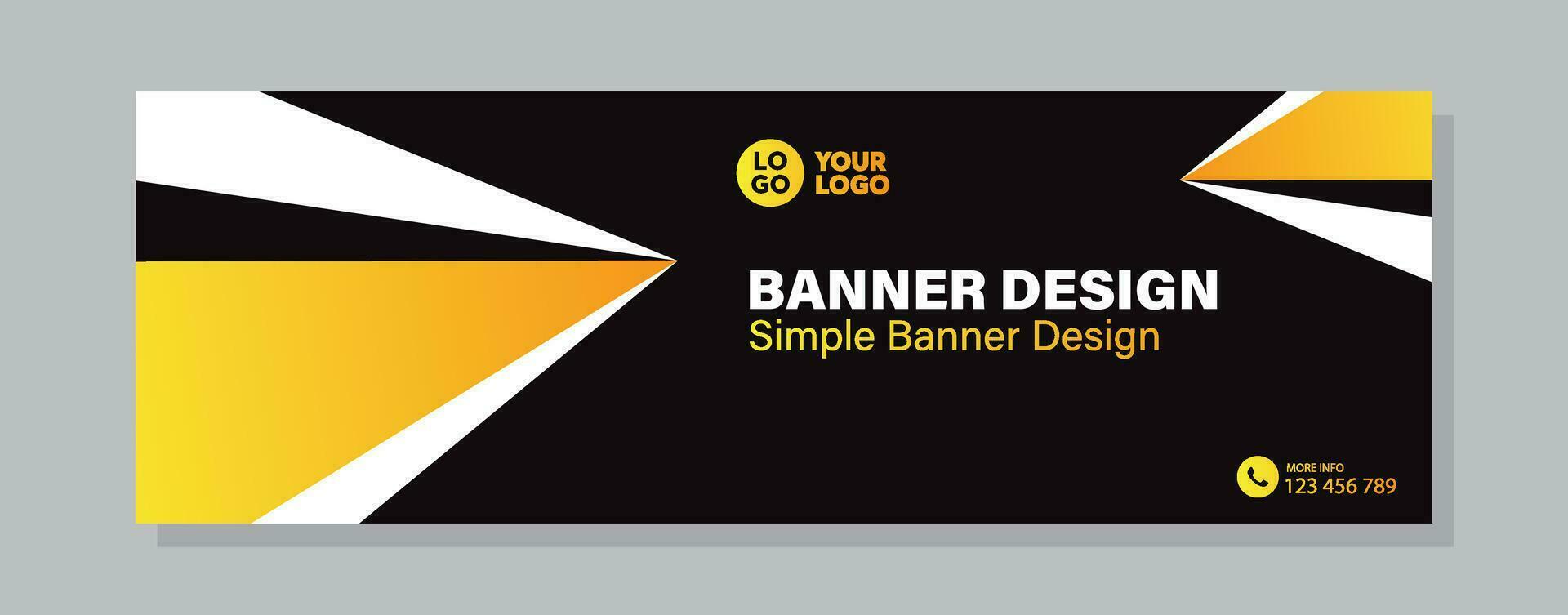 Business horizontal banner template design. Modern banner design with elegant color. suitable for banner, cover, and header vector