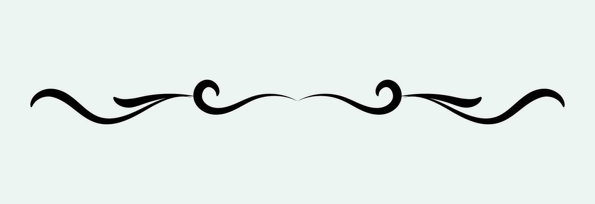 ornamental filigree flourish and thin divider. Classical vintage element vector