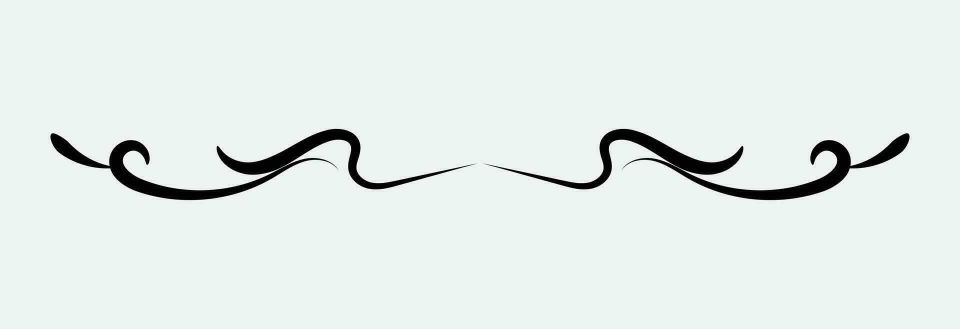 ornamental filigree flourish and thin divider. Classical vintage element vector