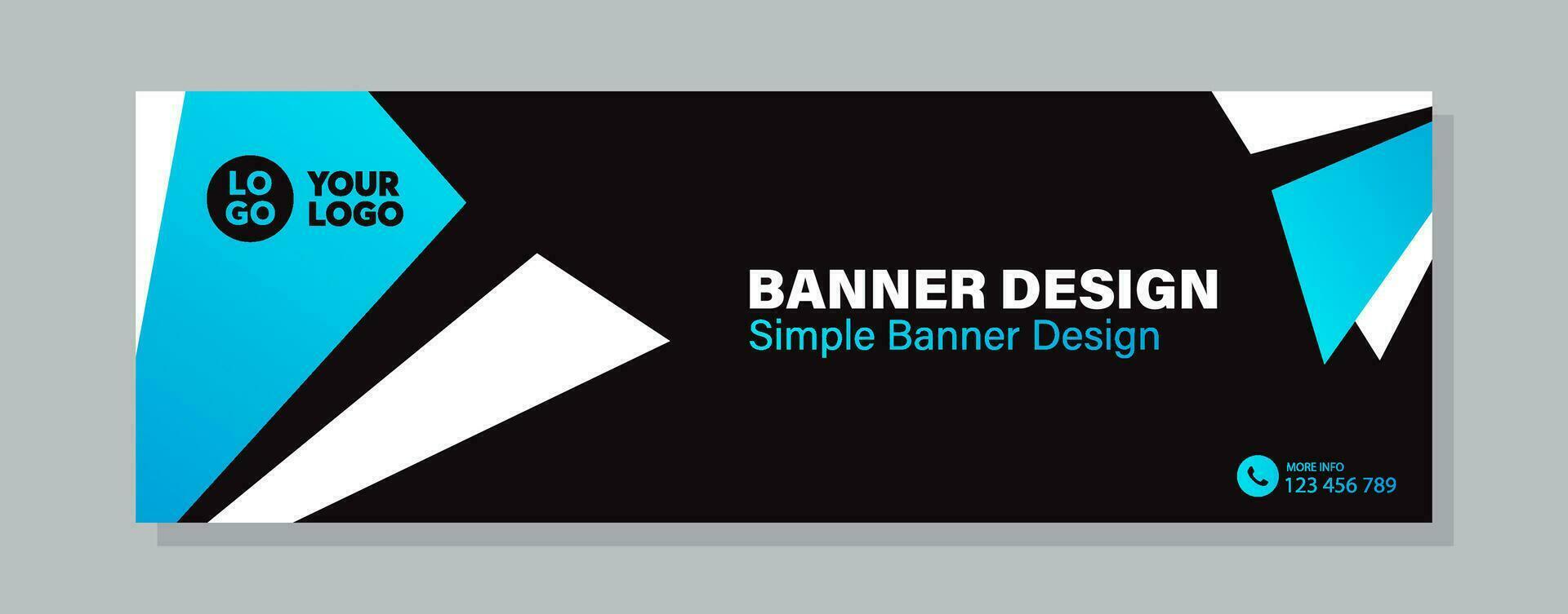 Business horizontal banner template design. Modern banner design with elegant color. suitable for banner, cover, and header vector