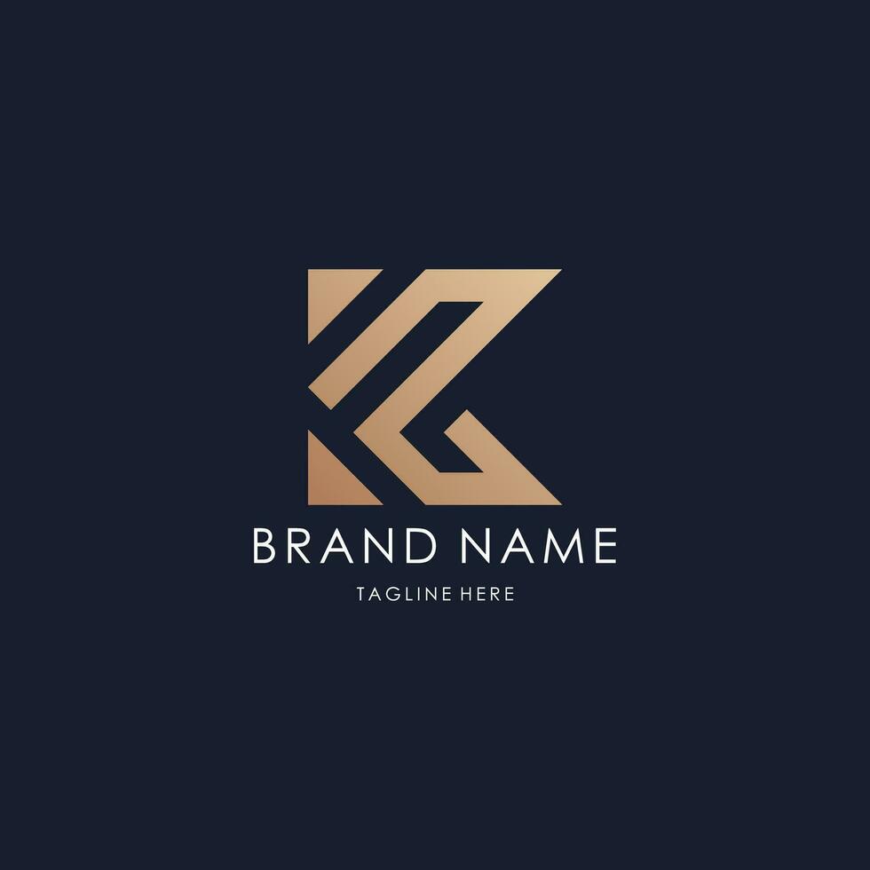 letter K logo monogram design vector luxury golden style technical