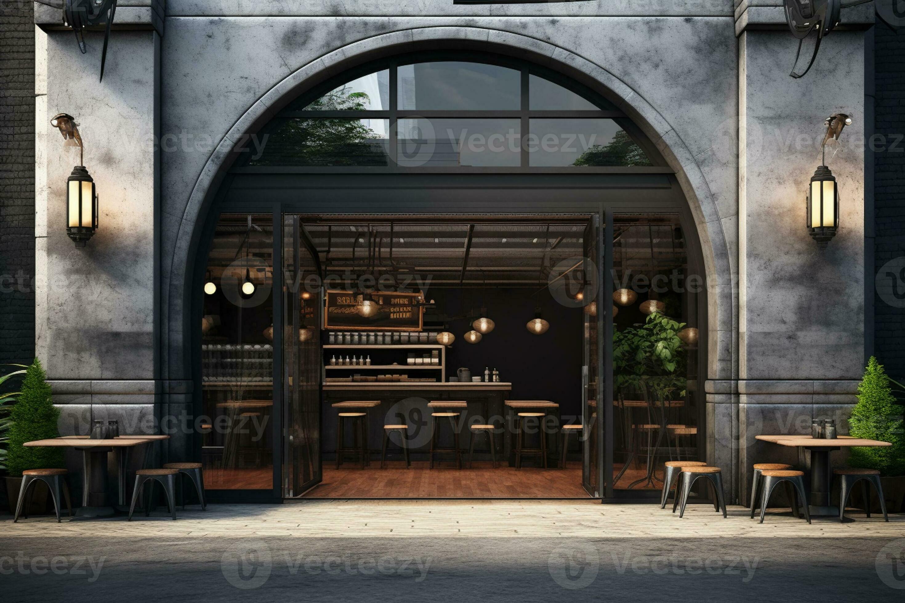 A Dark Black Restaurant With A Circular Arched Entrance 29289315 Stock a-dark-black-restaurant-with-a-circular-arched-entrance-29289315-stock