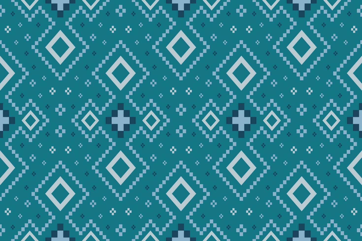 Indigo navy blue geometric traditional ethnic pattern Ikat seamless pattern border abstract design for fabric print cloth dress carpet curtains and sarong Aztec African Indian Indonesian vector