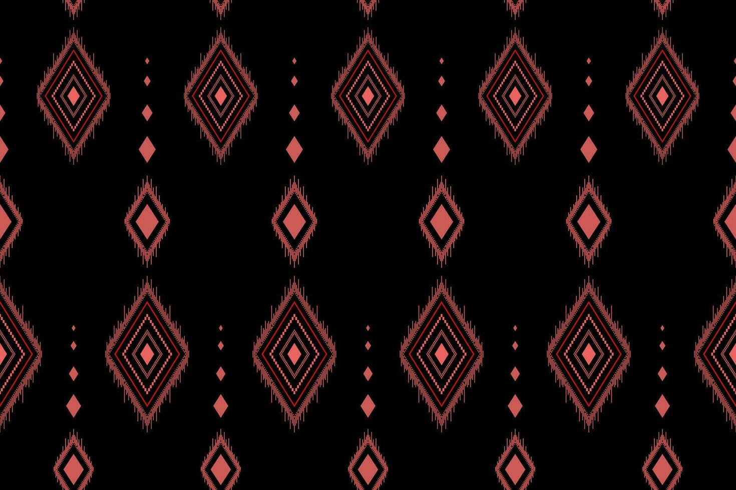 Red traditional ethnic pattern paisley flower Ikat background abstract Aztec African Indonesian Indian seamless pattern for fabric print cloth dress carpet curtains and sarong vector