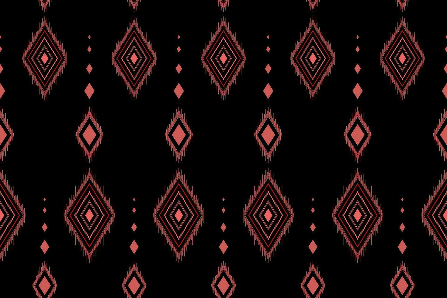 Red traditional ethnic pattern paisley flower Ikat background abstract Aztec African Indonesian Indian seamless pattern for fabric print cloth dress carpet curtains and sarong vector