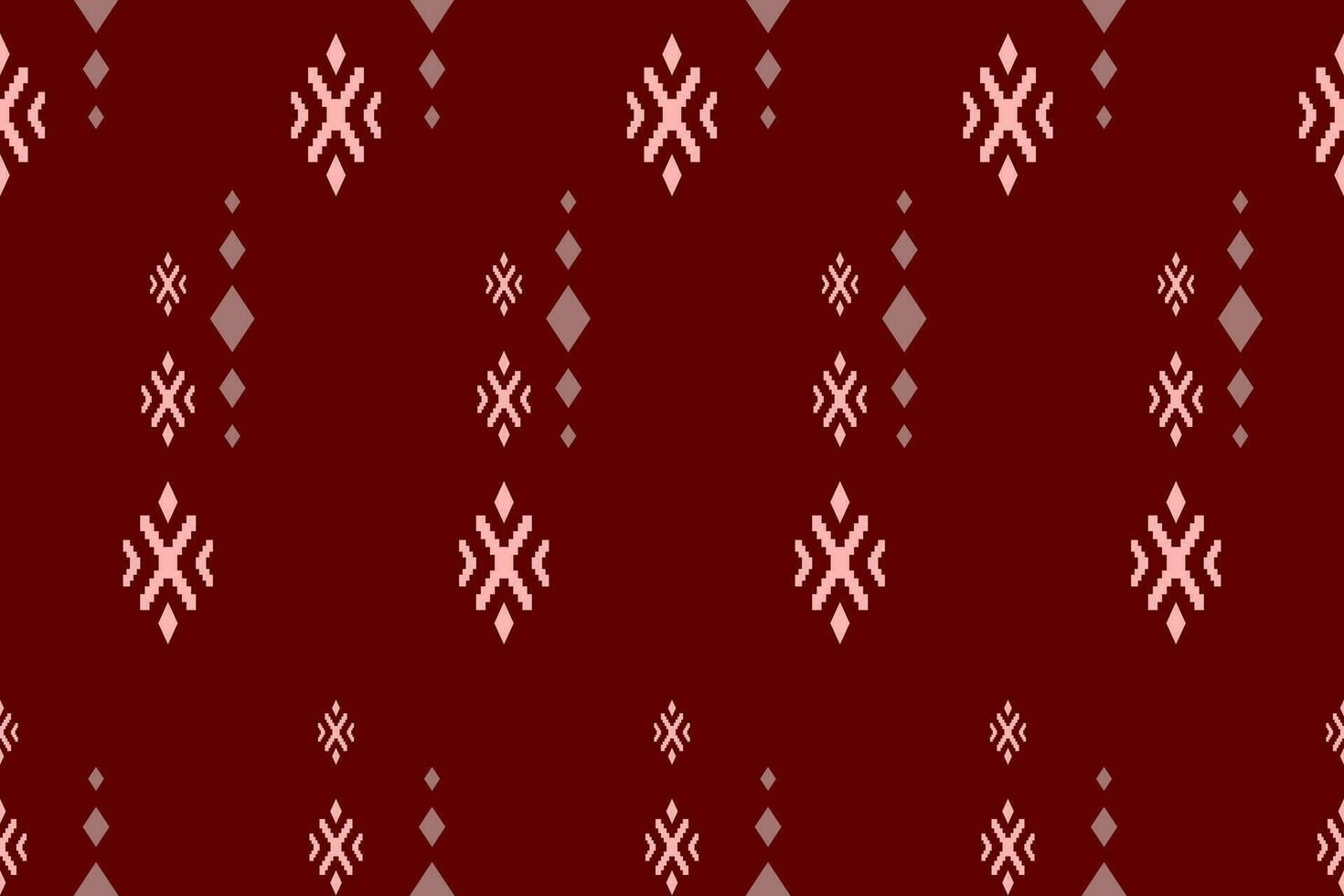 Red traditional ethnic pattern paisley flower Ikat background abstract Aztec African Indonesian Indian seamless pattern for fabric print cloth dress carpet curtains and sarong vector