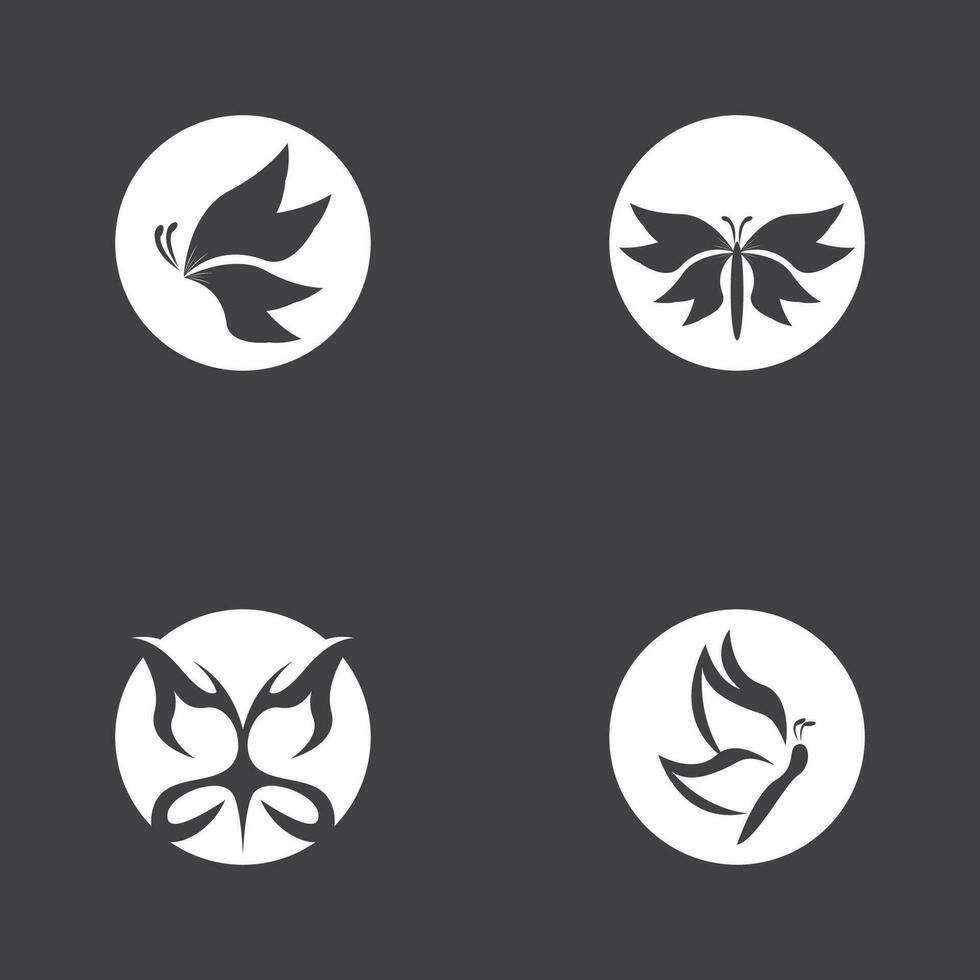 Black silhouette butterfly icon and symbol template vector