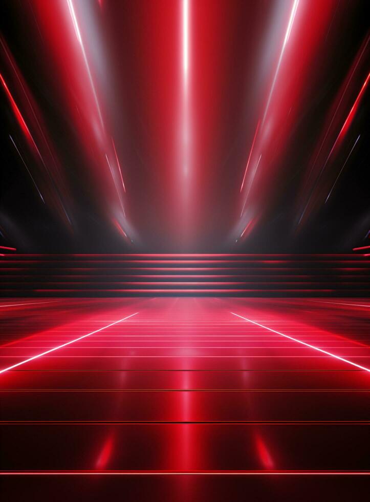 Ai generative Backdrop With Illumination Of Red Spotlights For Flyers realistic image ultra hd high design photo