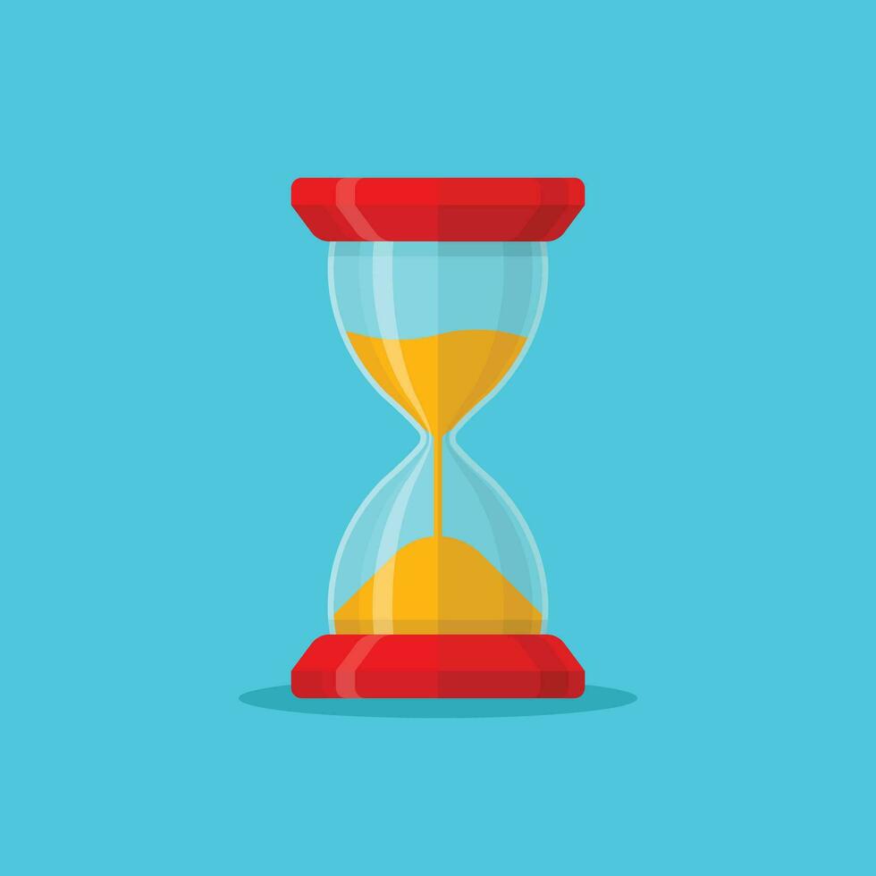 Hourglass icon in flat style. Sandglass vector illustration on isolated background. Sand clock sign business concept.