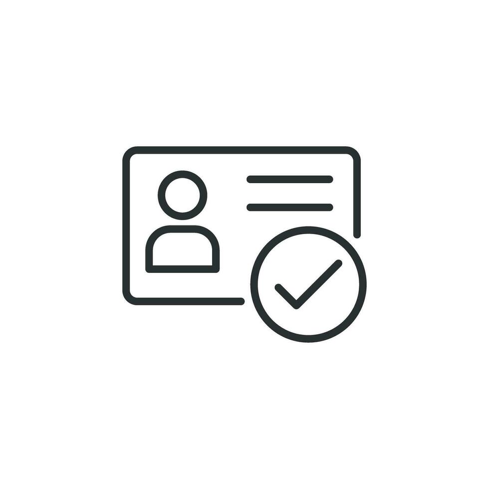 Driver license icon in flat style. Identification document vector illustration on isolated background. Profile card sign business concept.