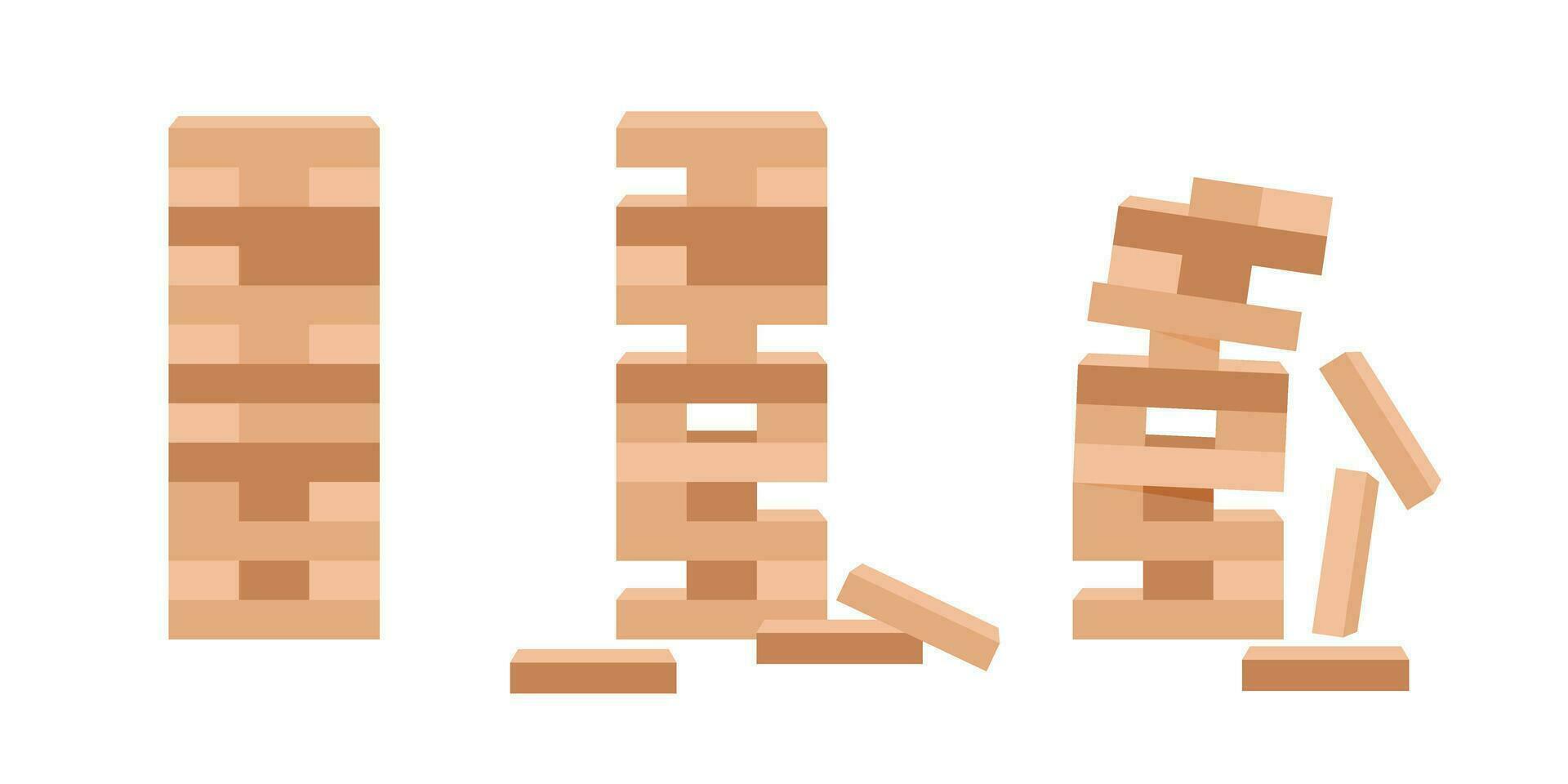 Tower games for kids icon in flat style. Wooden block puzzle vector illustration on isolated background. Balance game sign business concept.