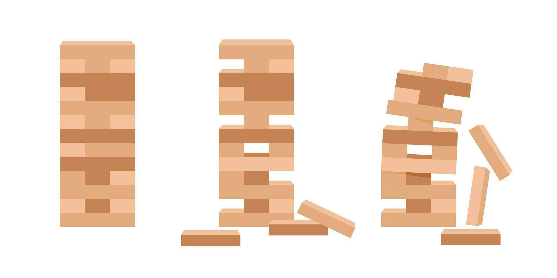 torre juegos para niños icono en plano estilo. de madera bloquear rompecabezas vector ilustración en aislado antecedentes. equilibrar juego firmar negocio concepto.