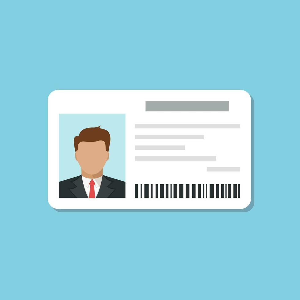 Driver license icon in flat style. Identification document vector illustration on isolated background. Profile card sign business concept.