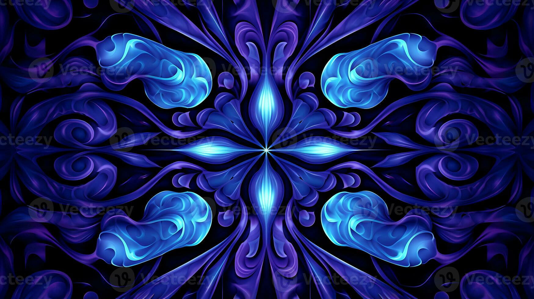 Abstract background with purple color flowers pattern generated by Ai photo