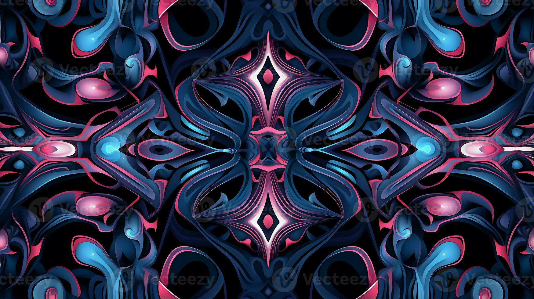 Abstract background with purple color flowers pattern generated by Ai photo