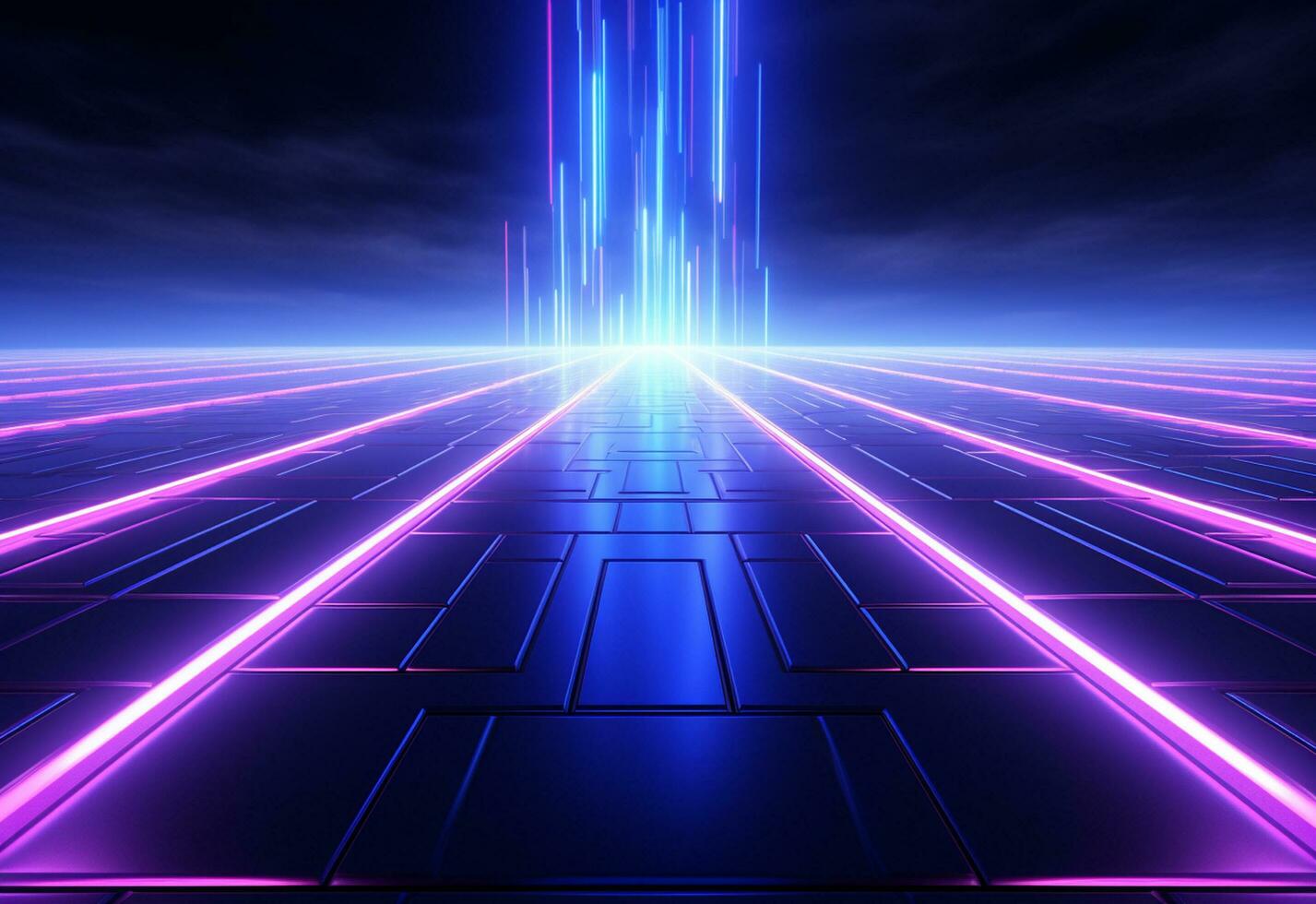 Ai Generative Neon illuminated futuristic backdrop realistic image, ultra hd, high design very detailed photo
