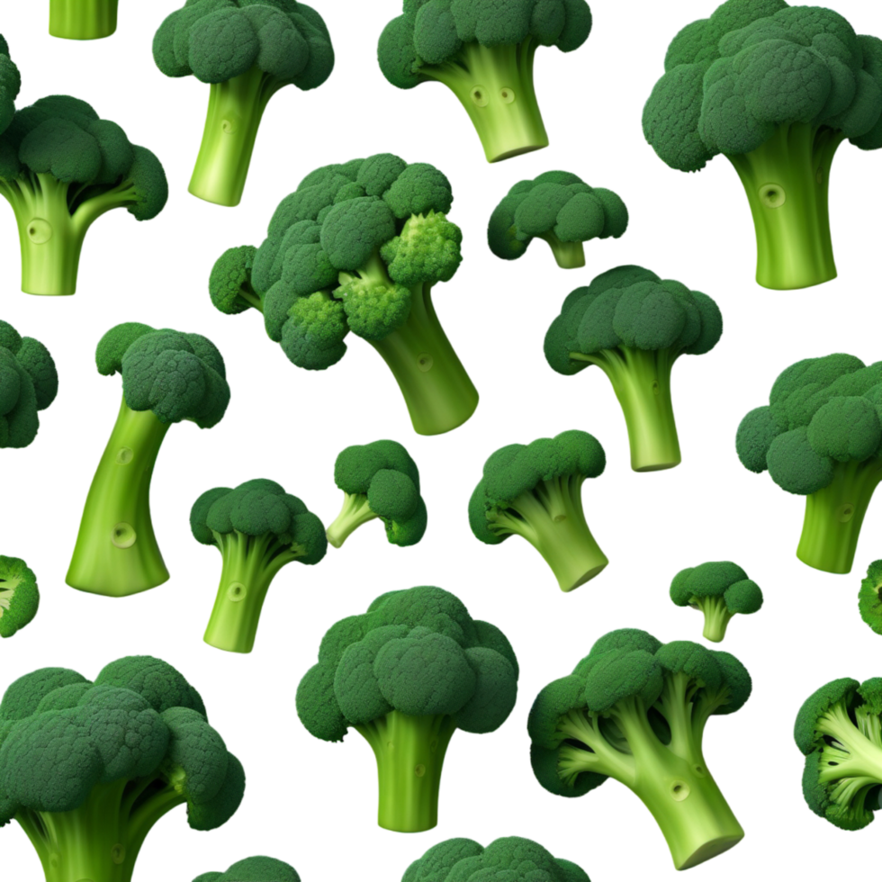 Forest green broccoli 3D illustration. AI Generative png
