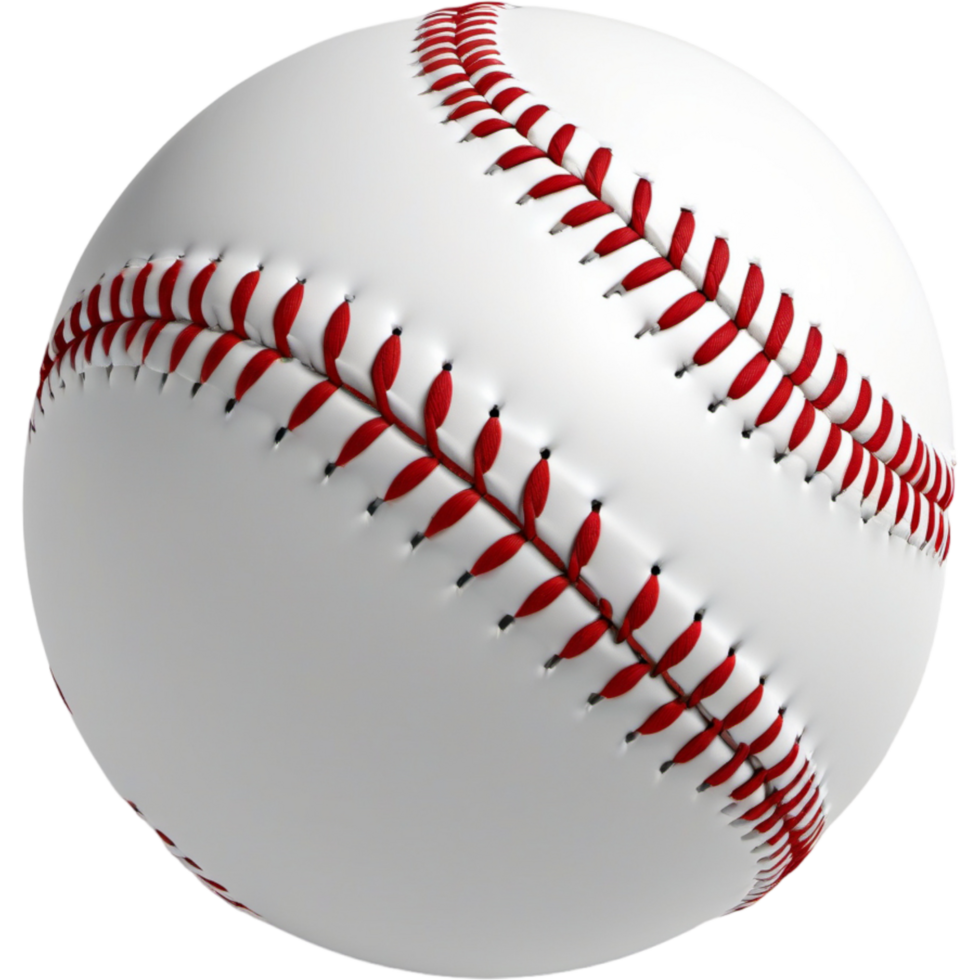 White baseball with red stitches. AI Generative png