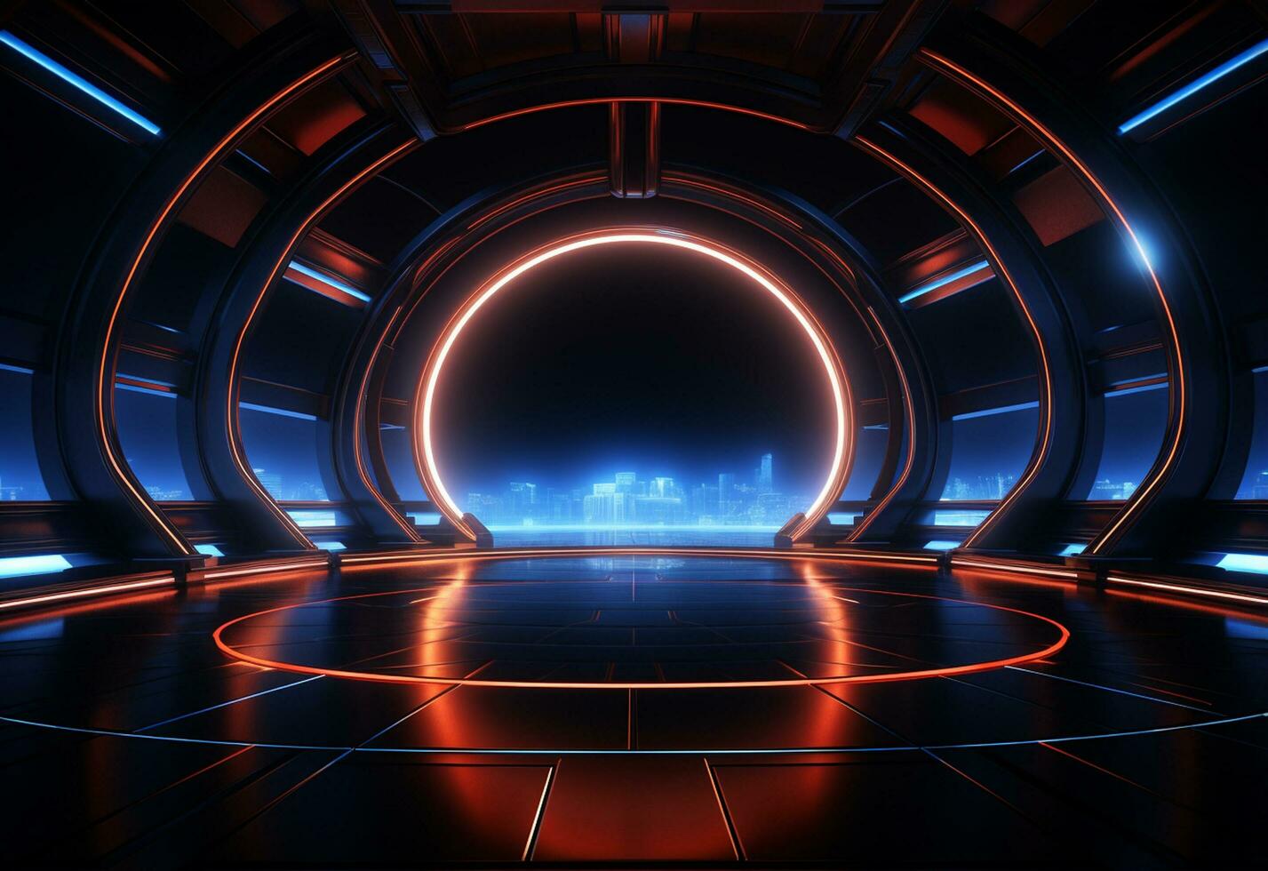 Ai Generative Neon illuminated futuristic backdrop realistic image, ultra hd, high design very detailed photo
