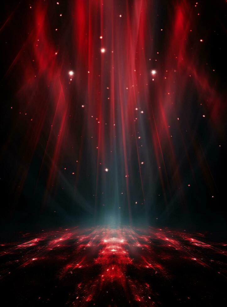 Ai generative Backdrop With Illumination Of Red Spotlights For Flyers realistic image ultra hd high design photo