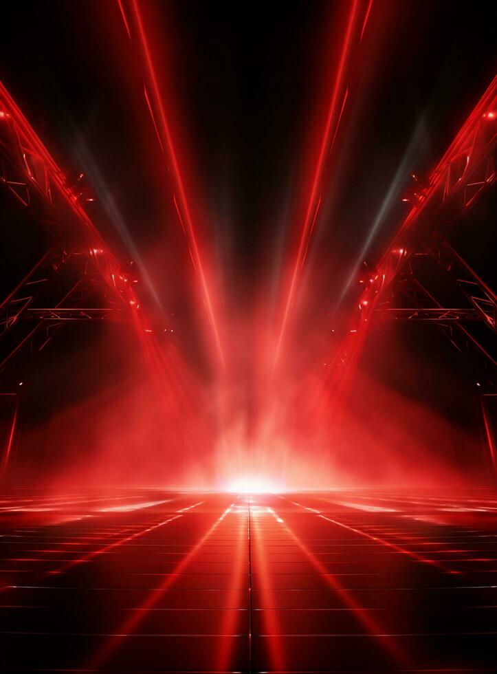 Ai generative Backdrop With Illumination Of Red Spotlights For Flyers realistic image ultra hd high design photo