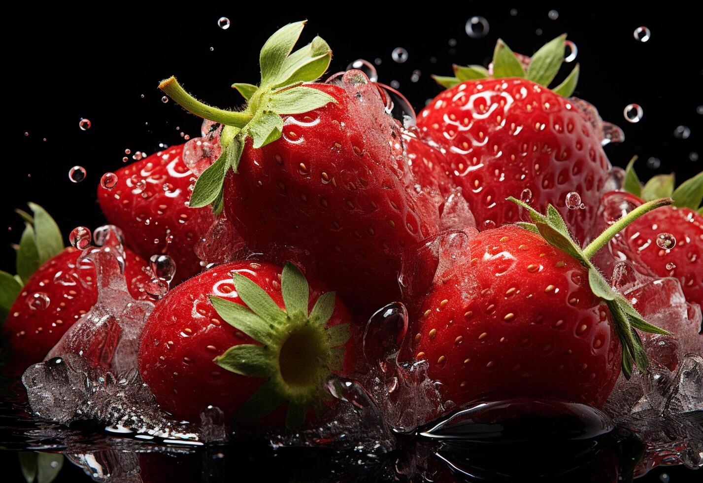 photo of strawberries in water splash