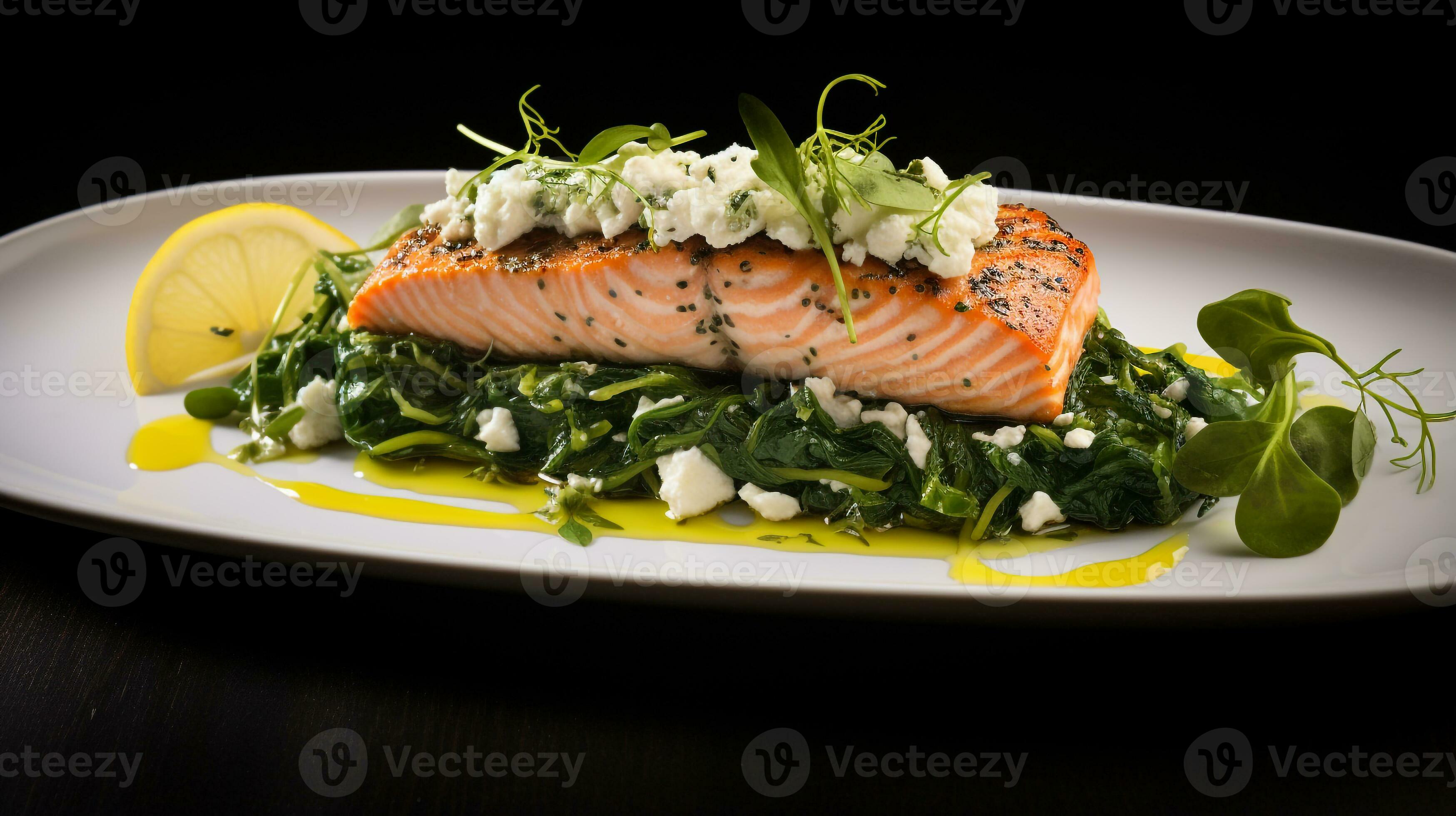 Photo of Spinach and Feta Stuffed Salmon as a dish in a high-end
