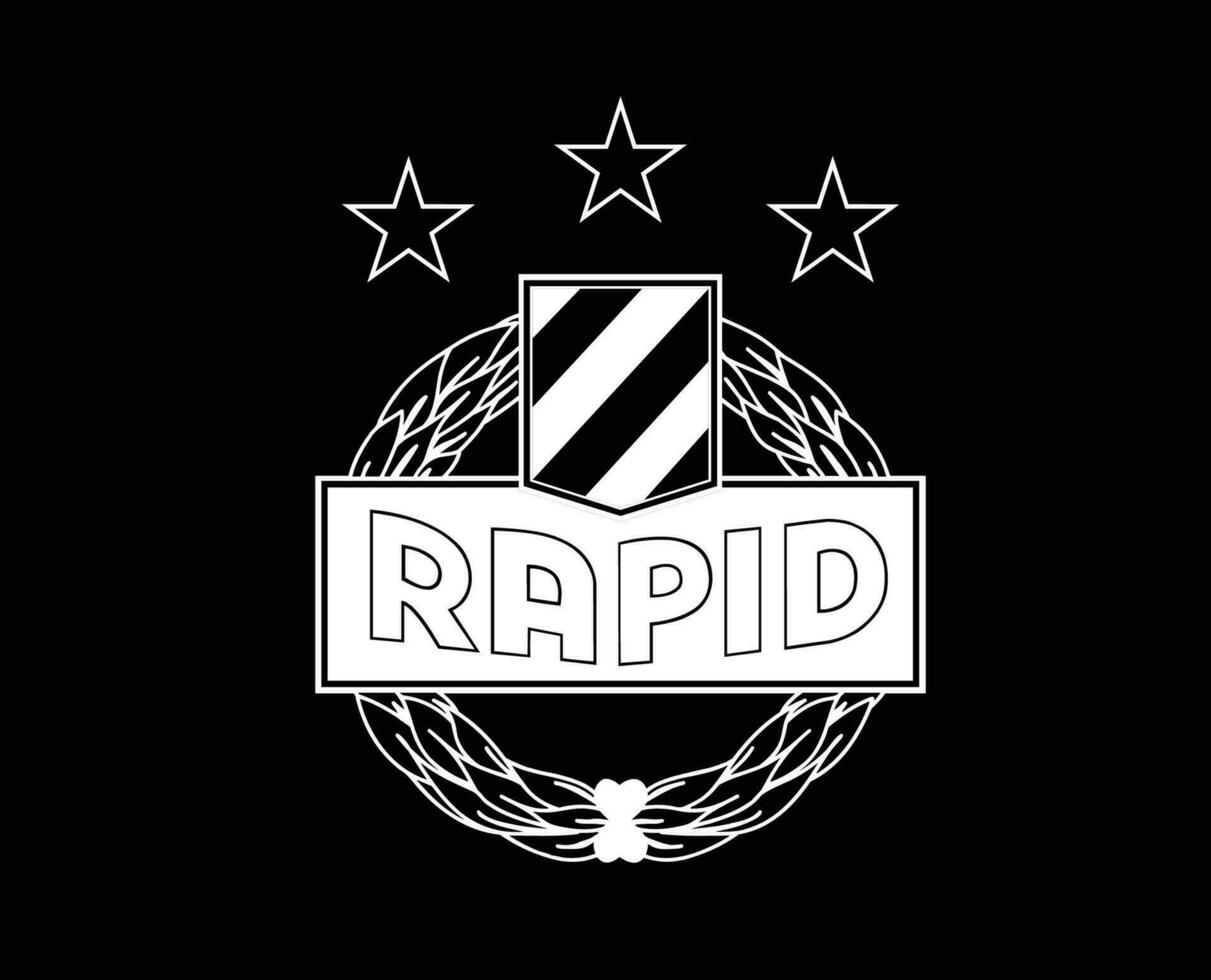 SK Rapid Wien Club Logo Symbol White Austria League Football Abstract Design Vector Illustration With Black Background