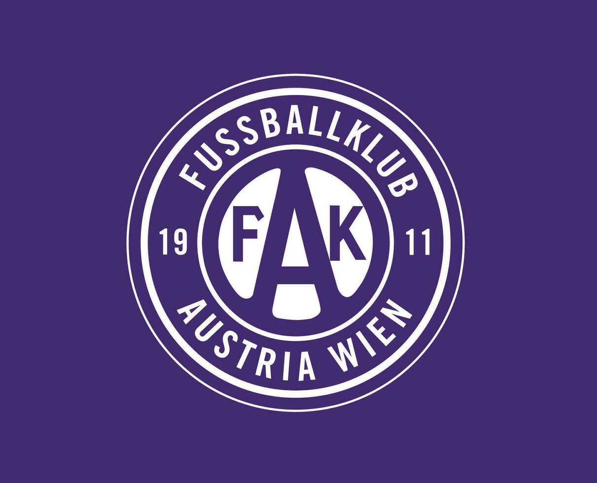 FK Austria Wien Club Logo Symbol Austria League Football Abstract Design Vector Illustration With Purple Background