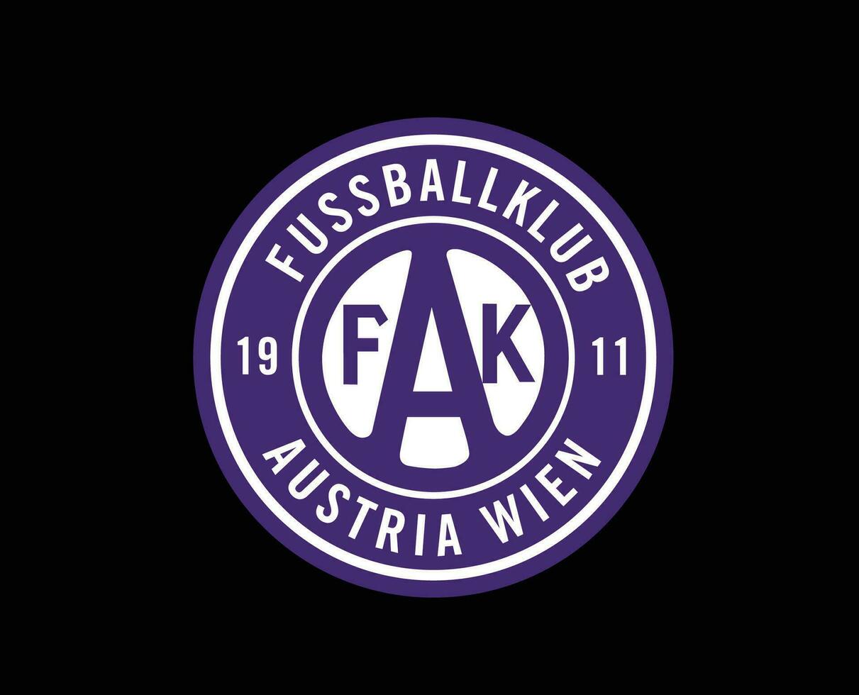 FK Austria Wien Club Logo Symbol Austria League Football Abstract Design Vector Illustration With Black Background