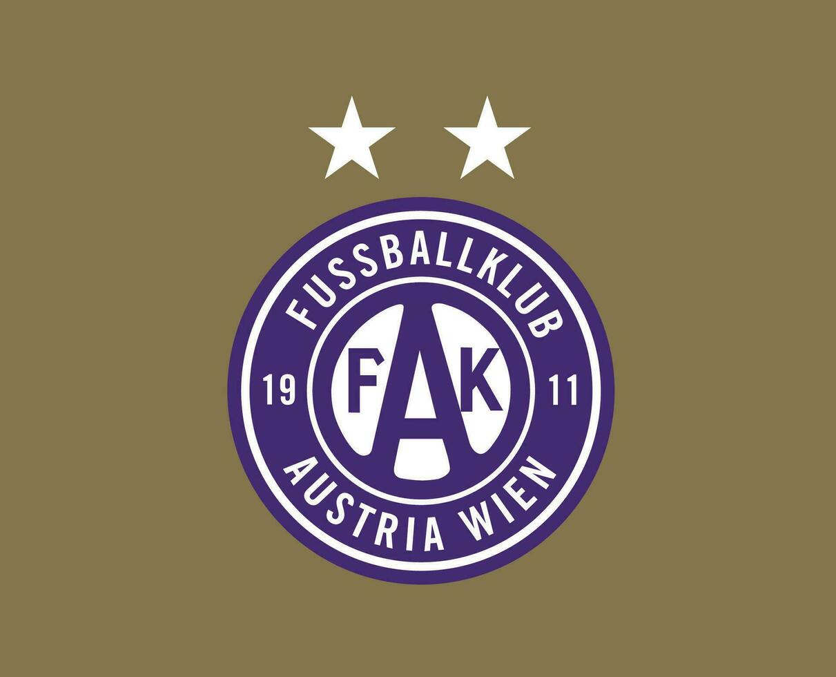 FK Austria Wien Club Logo Symbol Austria League Football Abstract Design Vector Illustration With Brown Background