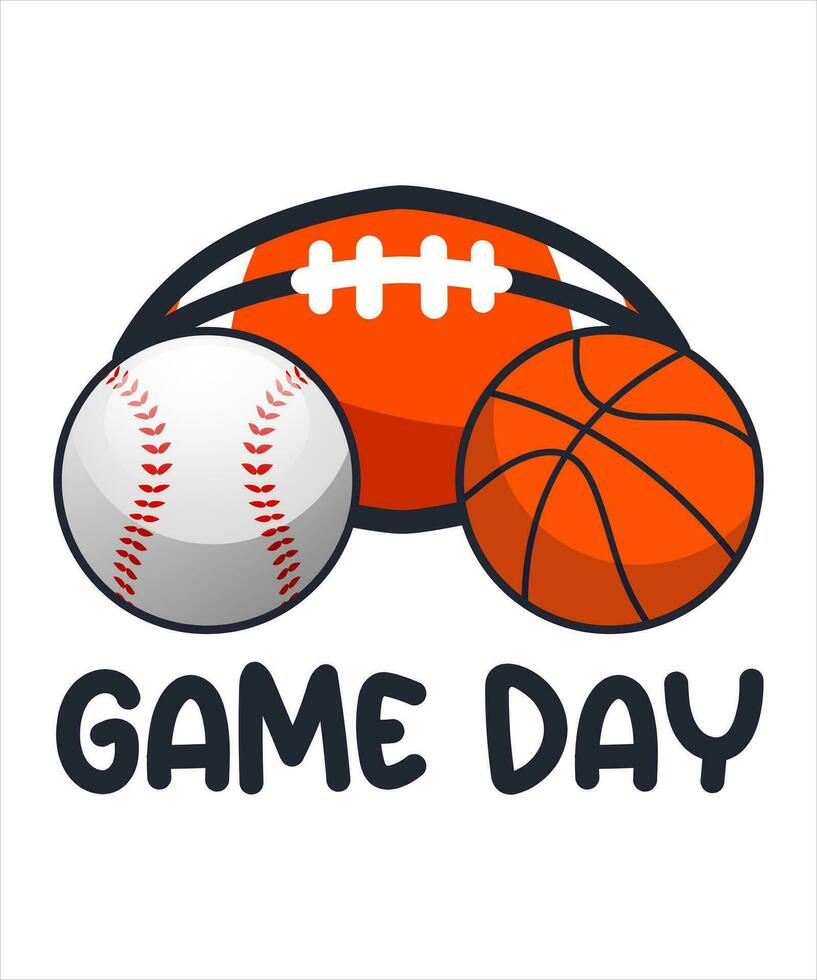 Basketball game day logo t-shirt design vector