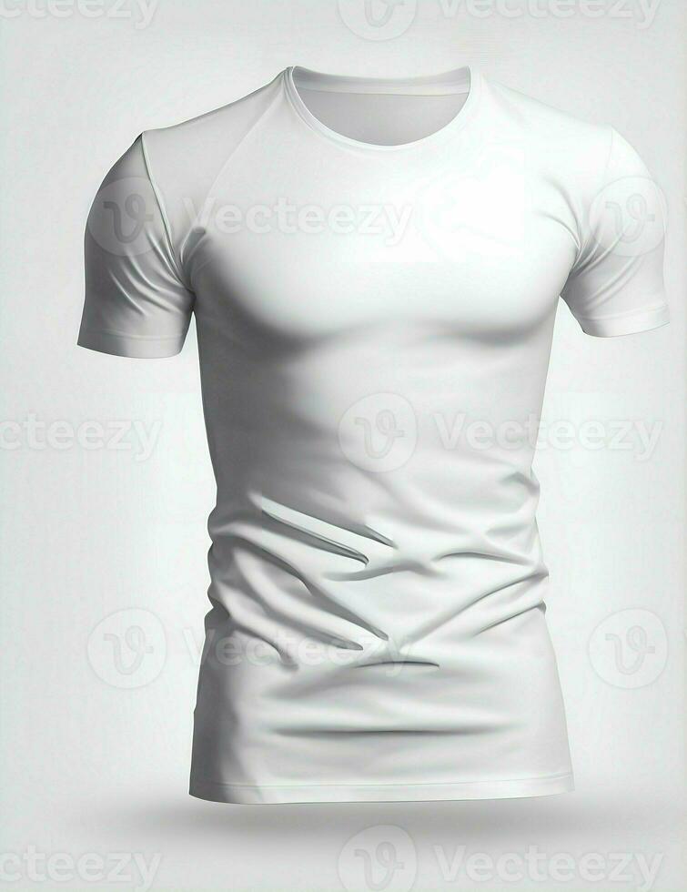 white short sleeve t shirt, blank, white background illustration photo