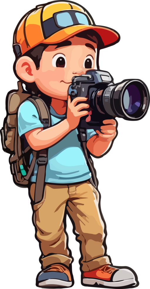 Camera Man Cartoon Illustration AI Generative png
