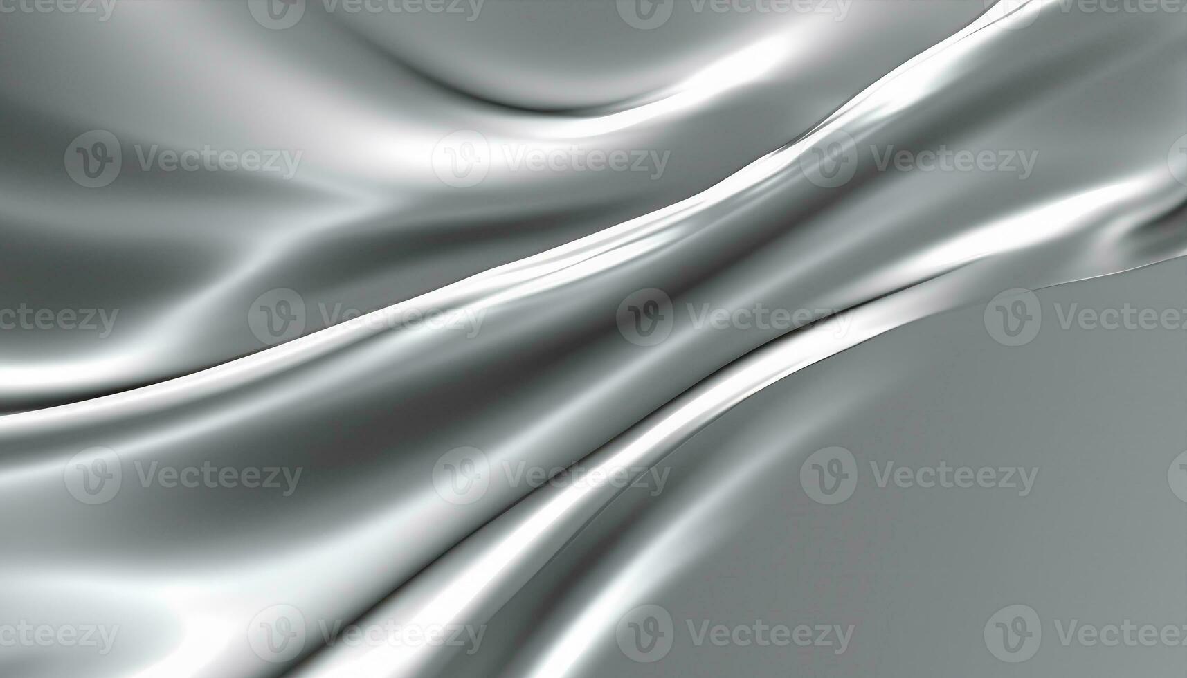 Abstract silver gradient background. Flow chrome liquid metal waves. AI Generated photo