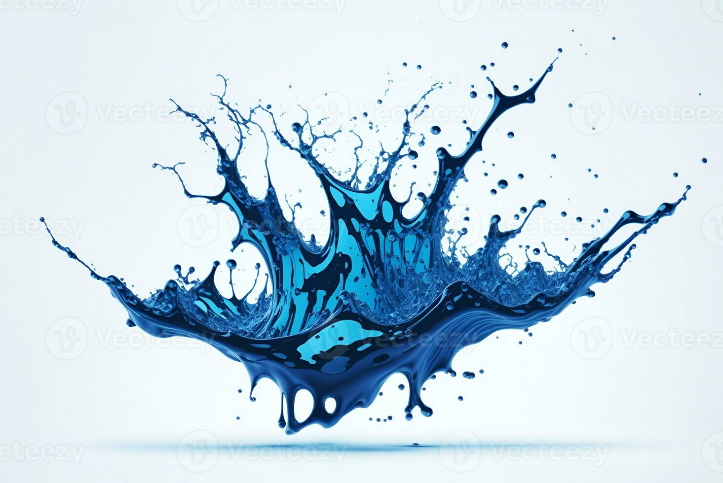 Abstract blue water background with liquid splach. AI Generated photo